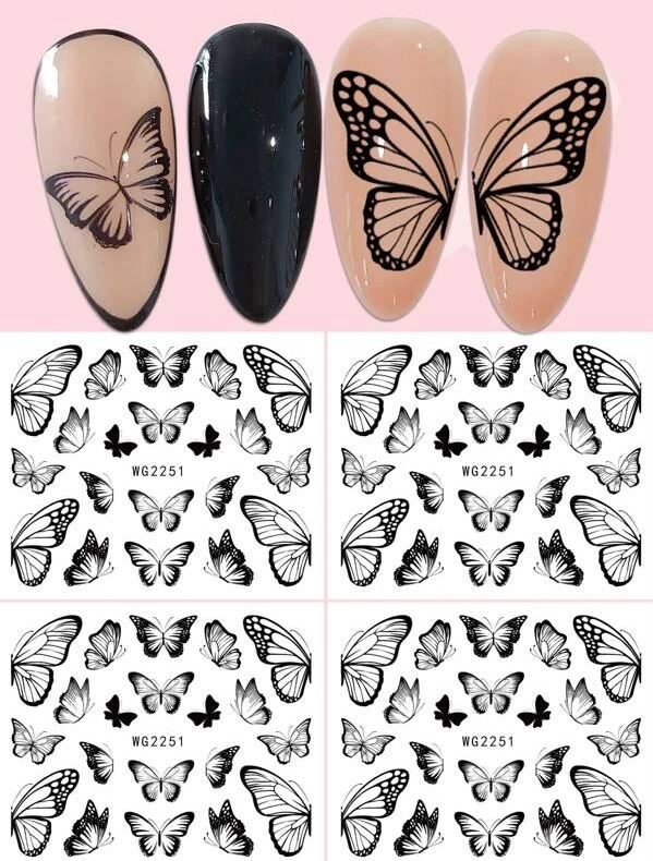 Nail Art Decals 4Pk - Butterfly